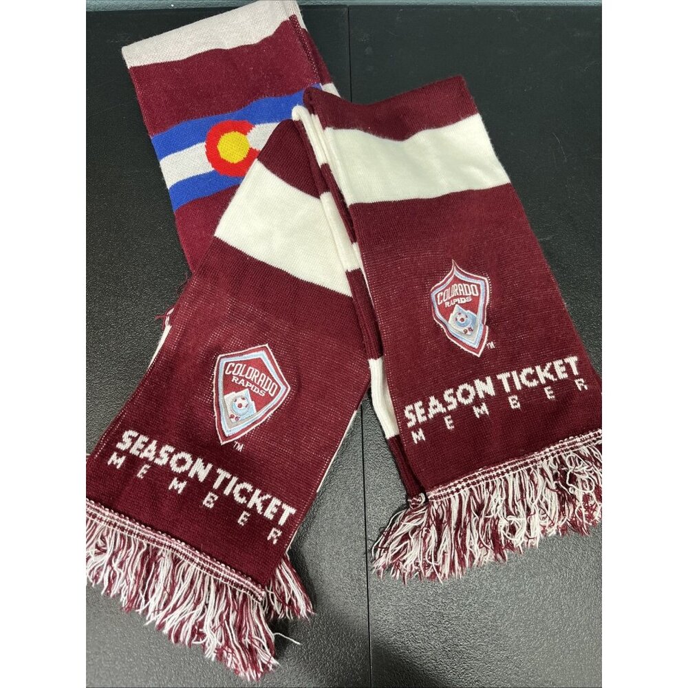 Adidas Colorado Rapids Scarf Unisex OS Burgundy Season Ticket Member MLS Soccer